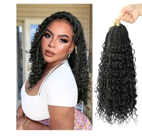 Goddess Box Braids Crochet Hair With Curly Ends 16 Inch Bohomian Box Braids…
