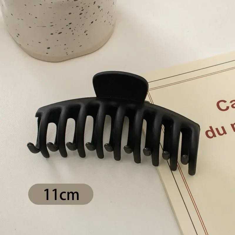 Korean Black Large Hair Claw – Elegant Acrylic Crab Clip for Women & Girls