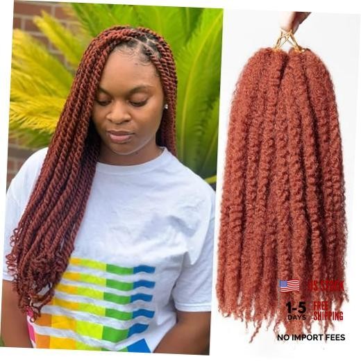 Marley Twist Braiding Hair 18 inch Afro Kinky Curly Crochet Braids 8 Packs