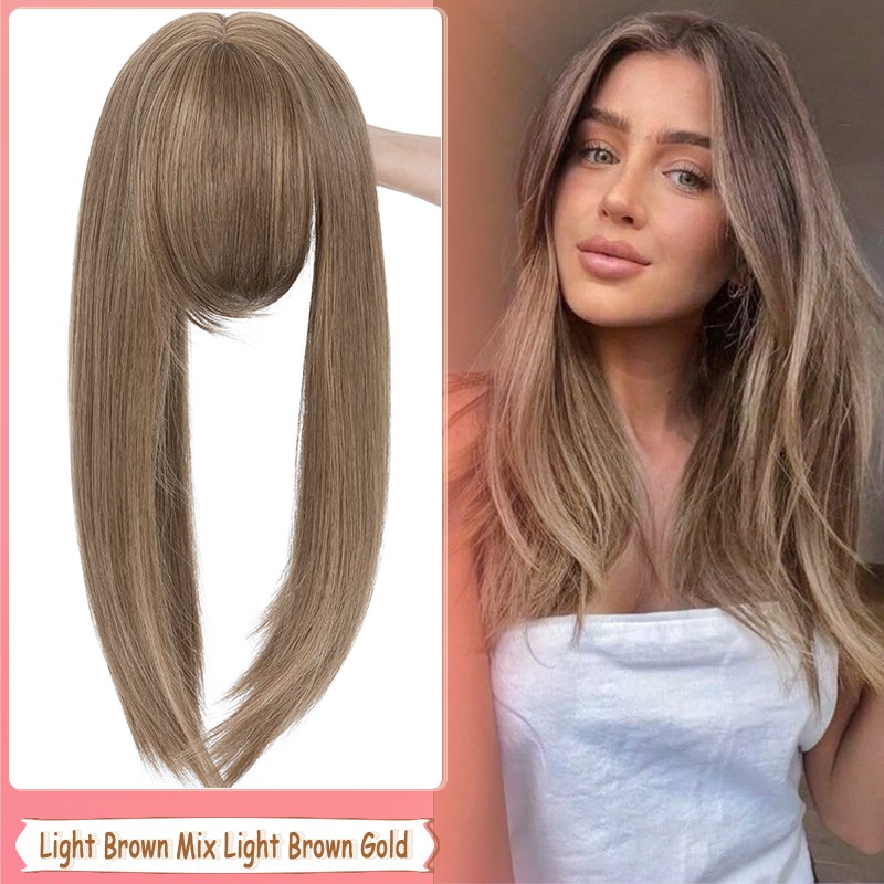 100%Real as Human Hair Topper Toupee Clip in Extension Silk Hairpiece 6″x6″ Lace