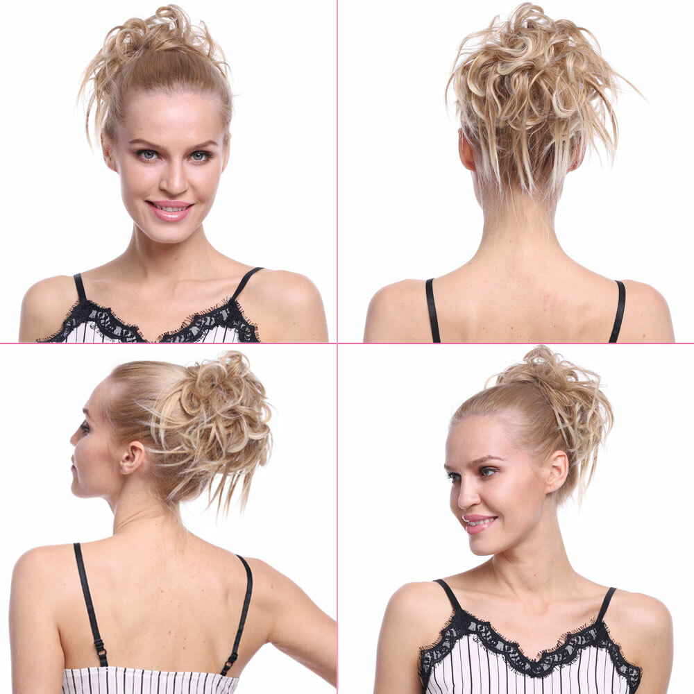 X-LARGE Thick Messy Bun Hair Piece Scrunchie Updo Hair Extension as Human BUN US