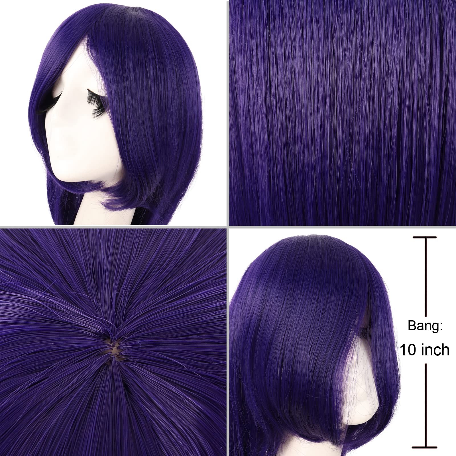 40″ 100cm Anime Costume Long Straight Cosplay Wig Party Wig (Dark Purple)