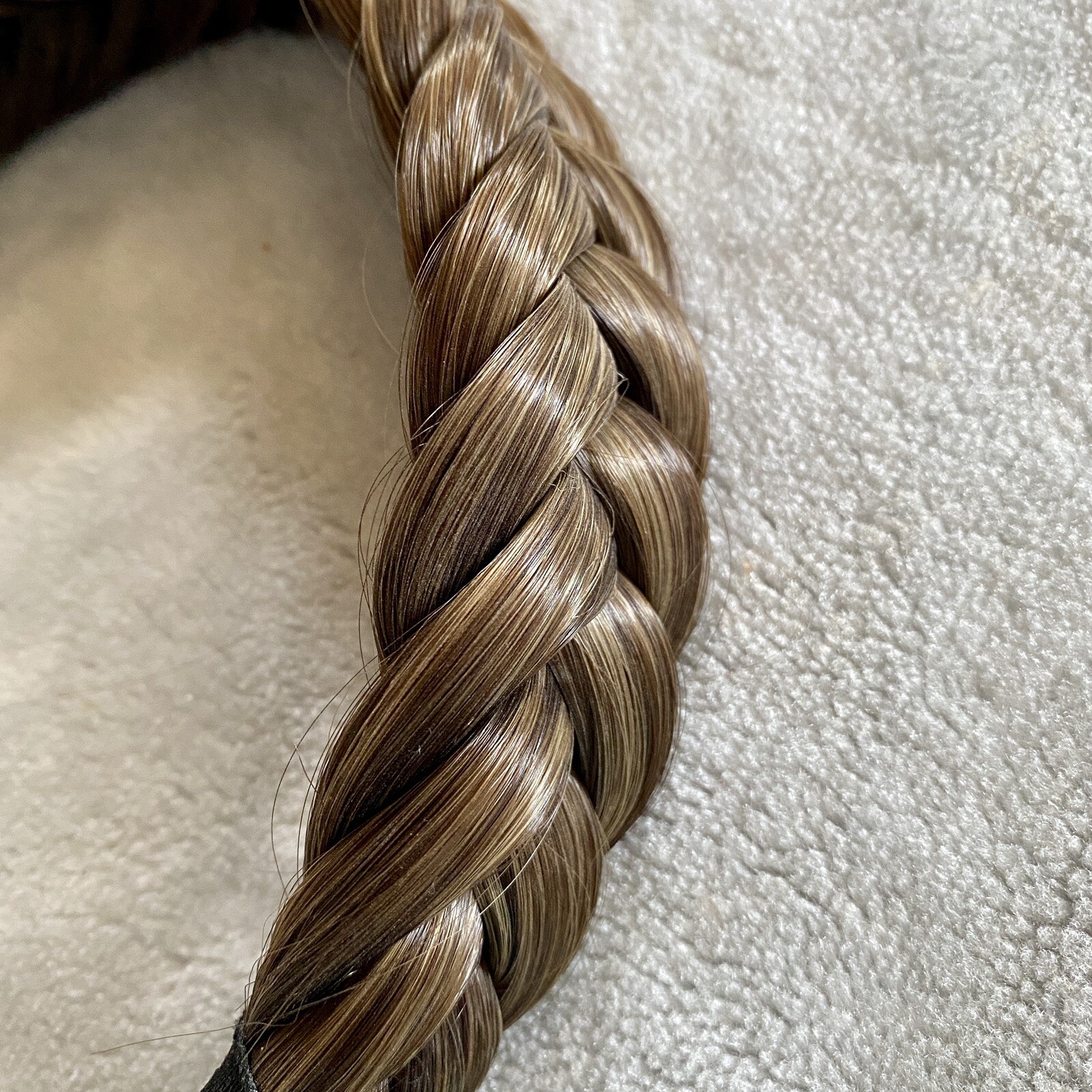 Madison Braid. Ashy light brown Color. Two Strand Hair Piece. 1.5” Wide