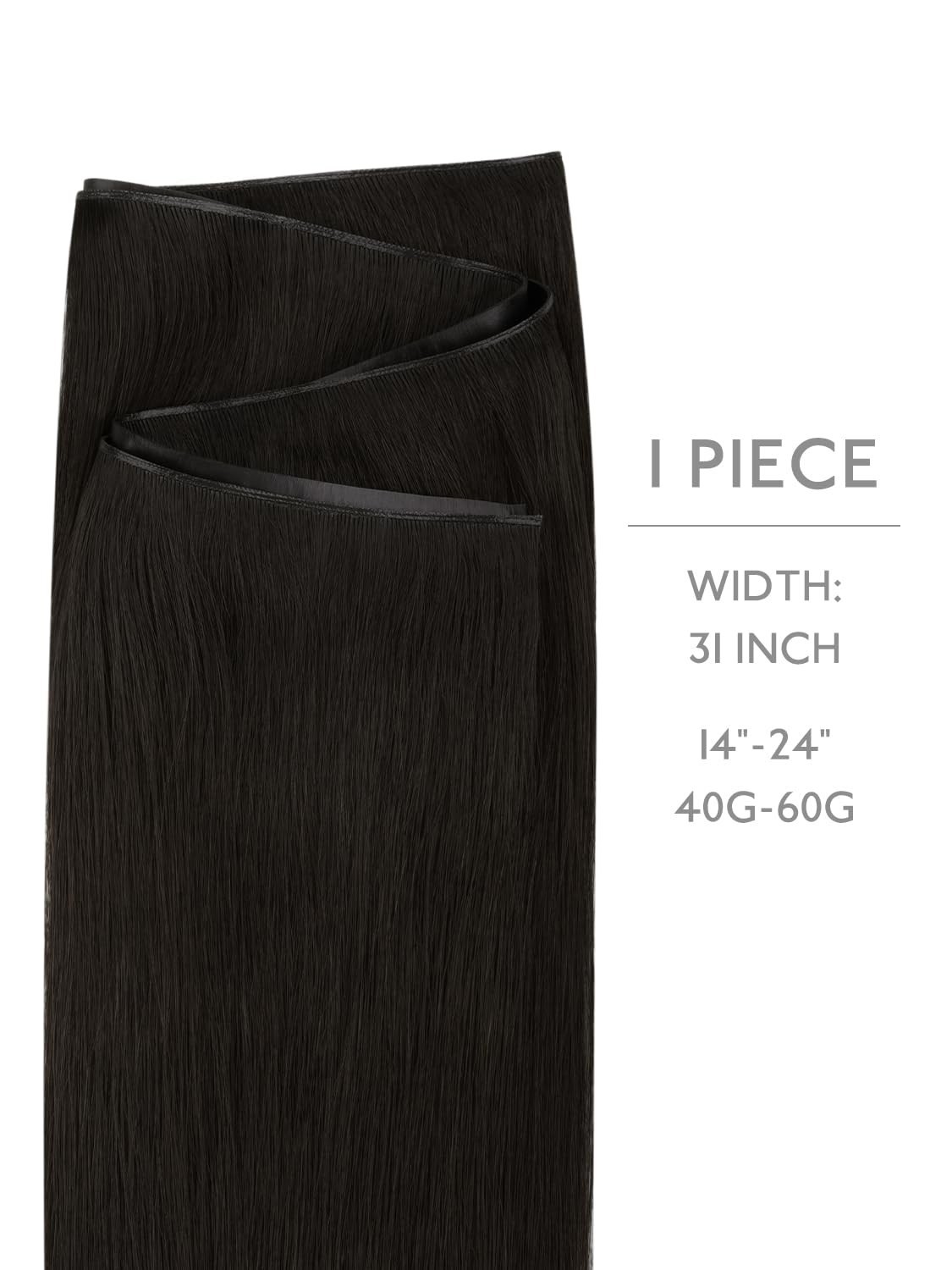 WENNALIFE Genius Weft Tape in Hair Extensions Human Hair 18 Inch 50g Natural Bla