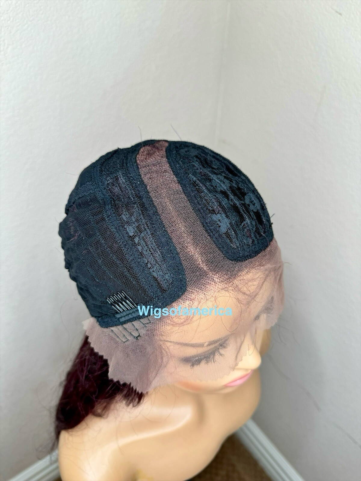 Red Burgundy Wig 99j Lace Front Side Part 26 Inches Long Wavy Layered Heat Ok