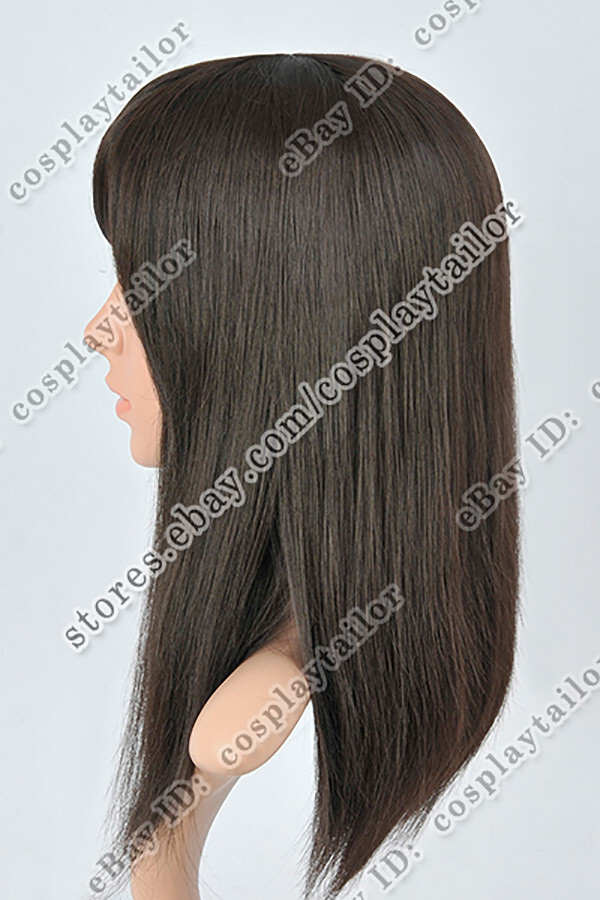 50 cm Medium Length Straight Wigs with Bangs Synthetic Cosplay Wigs Easy to Wear