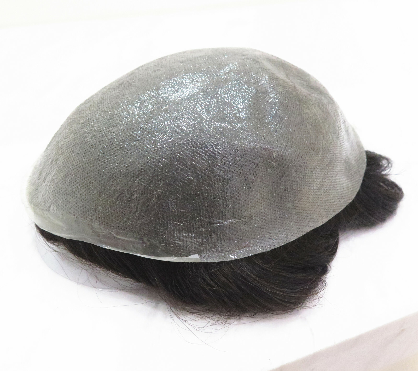 Mens Hair Replacement System Micro Thin Skin Natural Human Hairpiece Toupee #5R