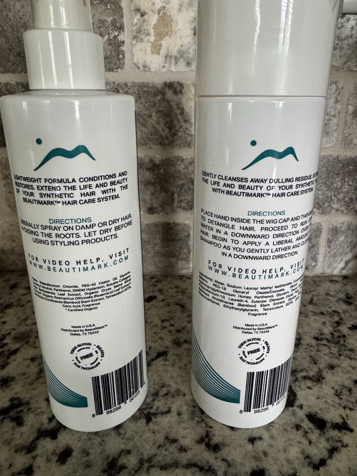 BEAUTIMARK Renew SHAMPOO + CONDITIONER – WIG SYNTHETIC FIBER HAIR SHAMPOO SET