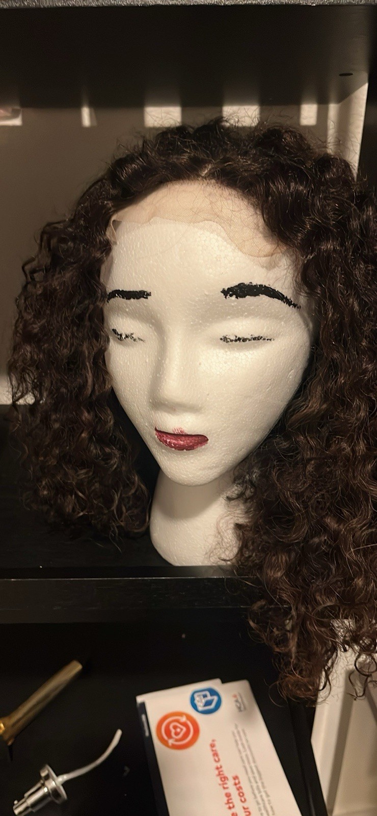 Lace Front Curly Wig for Women Dark Brown Shade Curly Texture