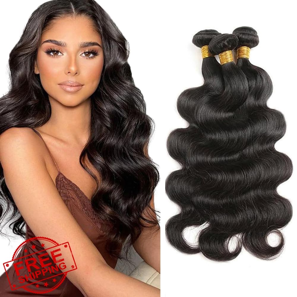 DiexrLamx 26 28 30 Inch Body Wave Bundles 3 Bundles 300g #1B
