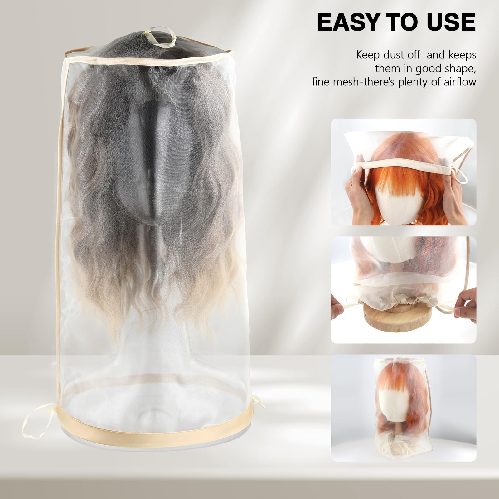 5PCS Wig Storage Bags for Multiple Wigs Covers to Keep Wig Fresh, Holder Stan…
