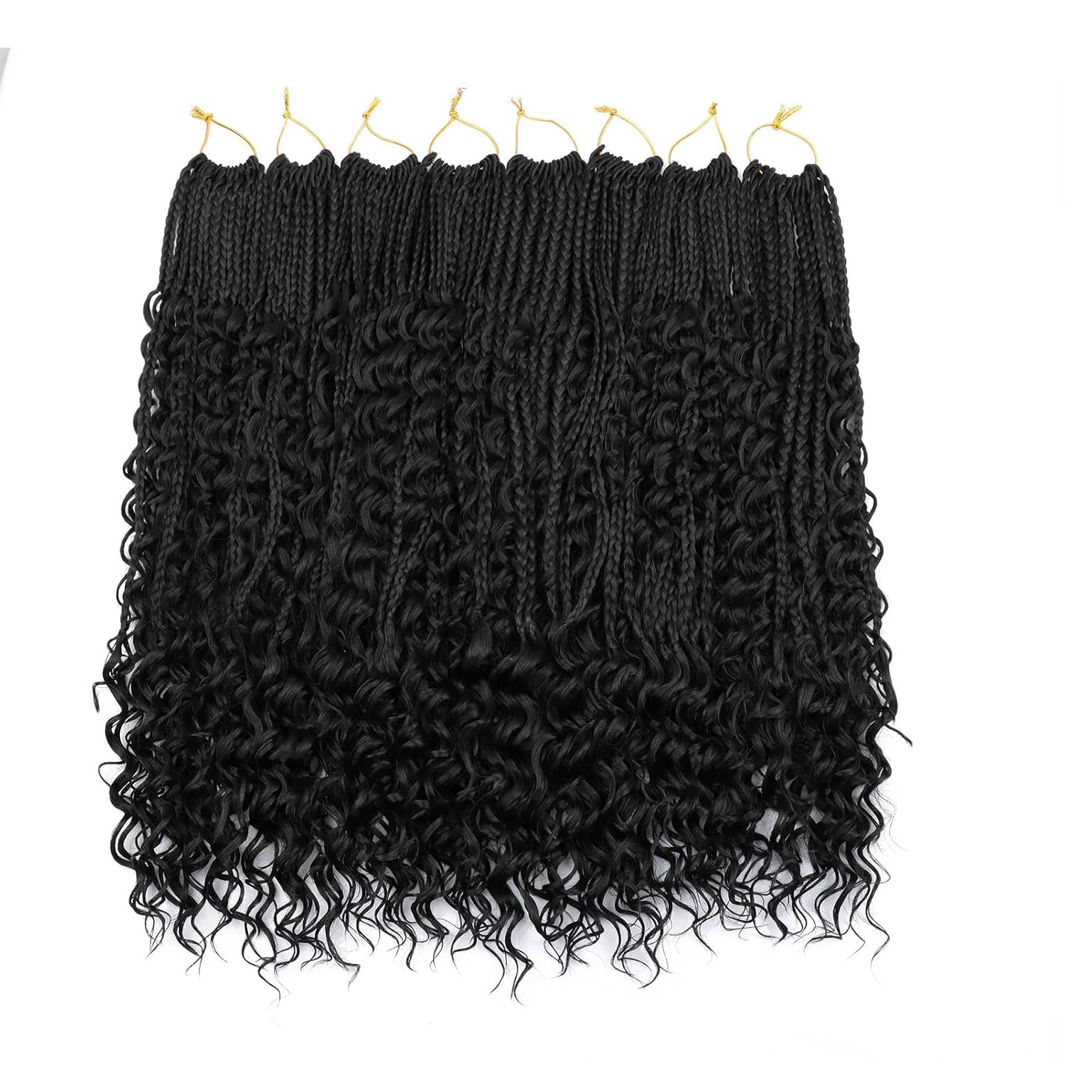 Goddess Box Braids Crochet Hair 1B – 18 Inch 8 Packs Crochet Box Braids Pre-L…