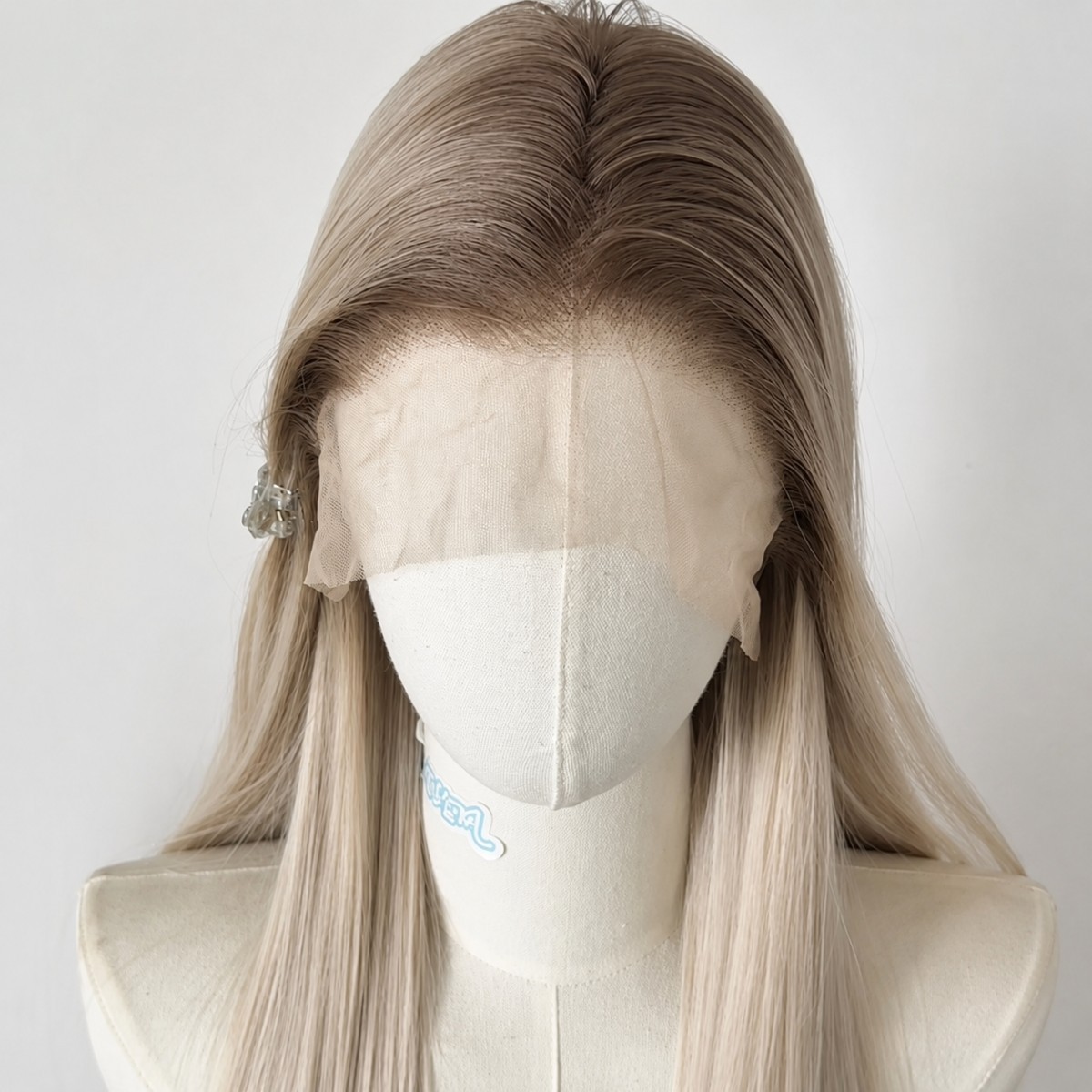 Ombre Blonde Frontal Lace Wig Long Straight Heat Resistant Hair Soft
