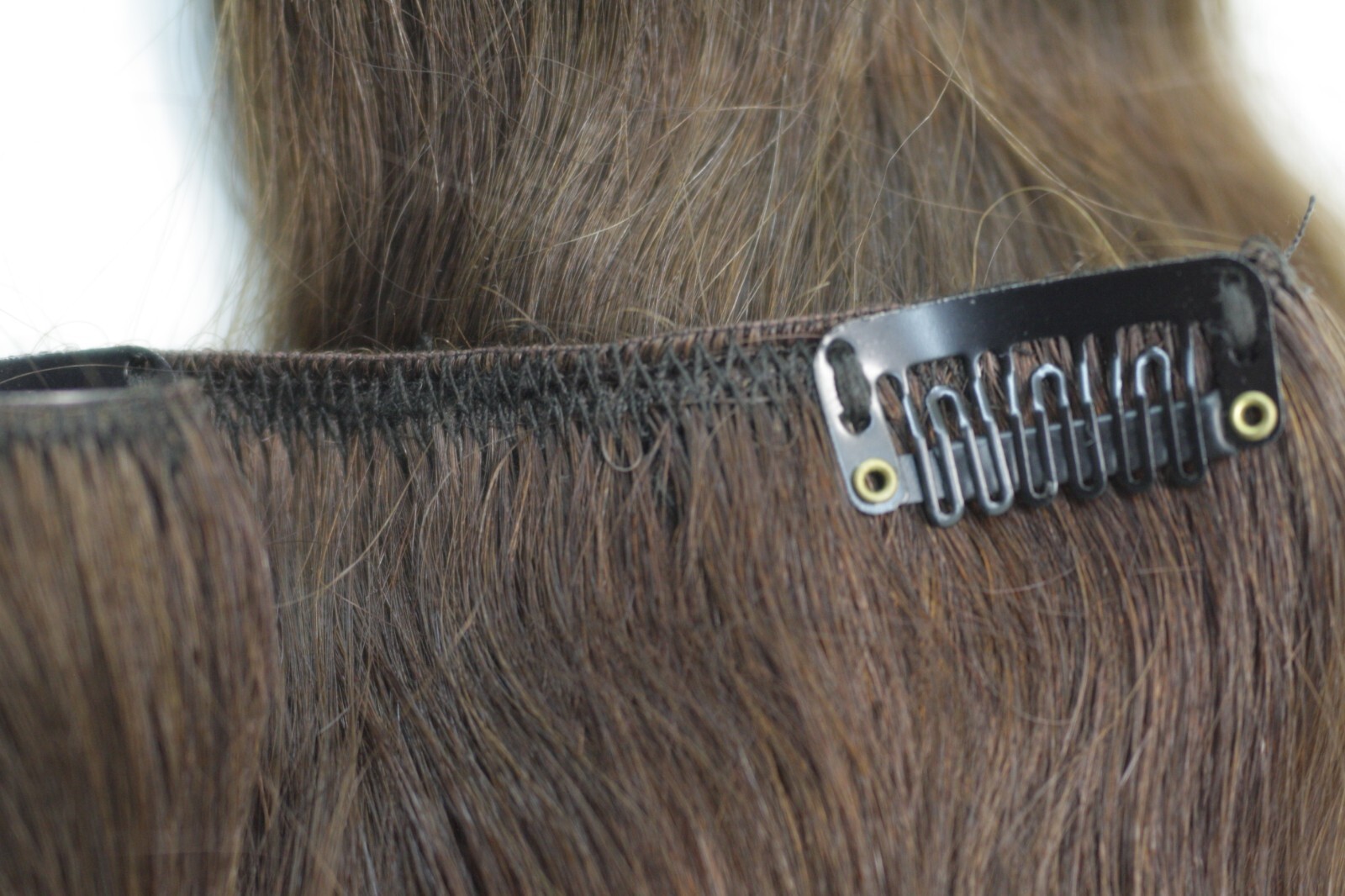 Hair set Natural European Hair Dark Brown. Weft with clips 60cm/24″ 156gr/5.5oz