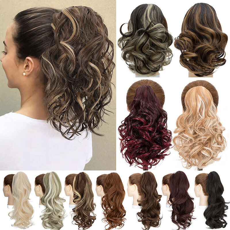 Short Claw Clip Wavy Ponytail Extensions Pony Tail Real As Human Hair Hairpiece