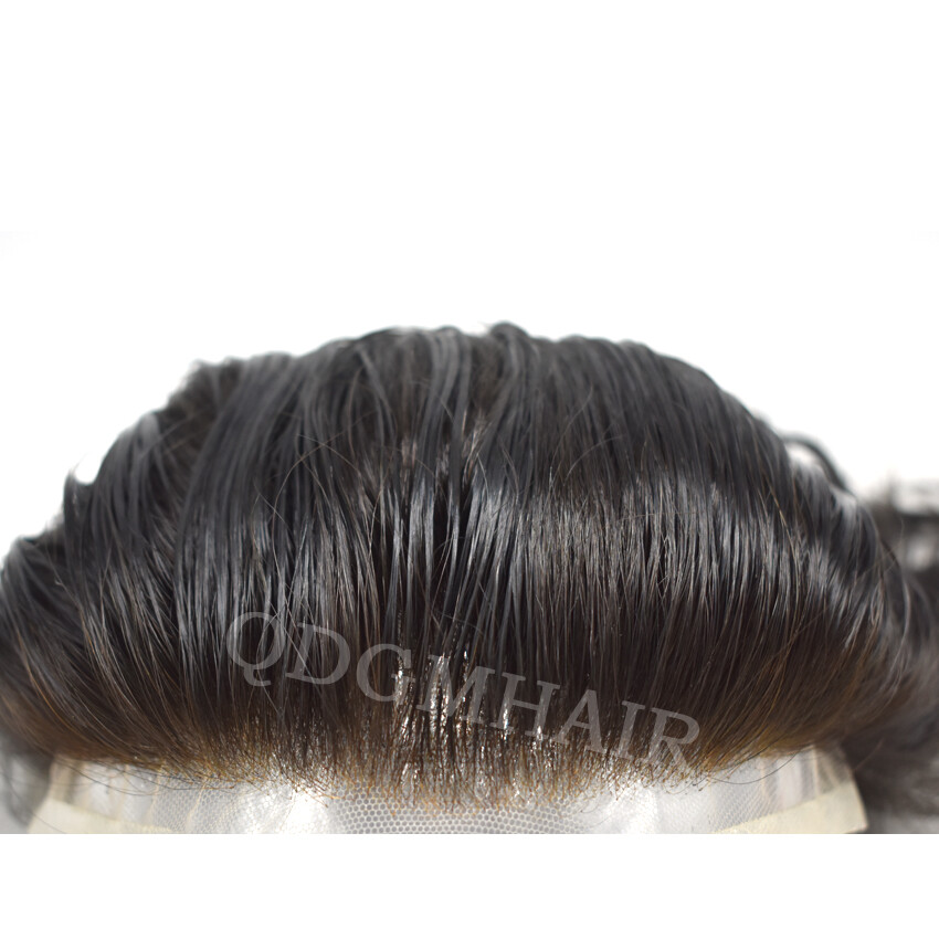 Mens Toupee Full French Lace Hairpiece All Lace Hair Replacement System Natural
