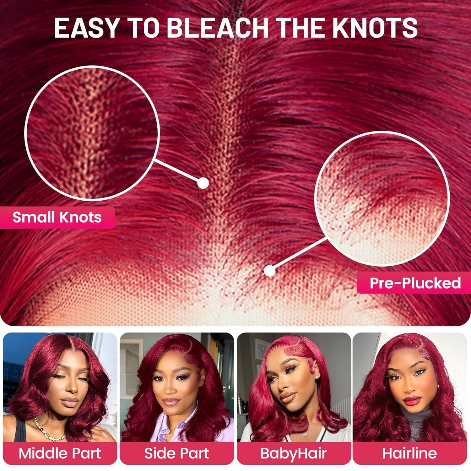 Dolly Pretty 18 Inch 13X6 99J Burgundy Wig Human Hair 200 Density Hd Body Wave