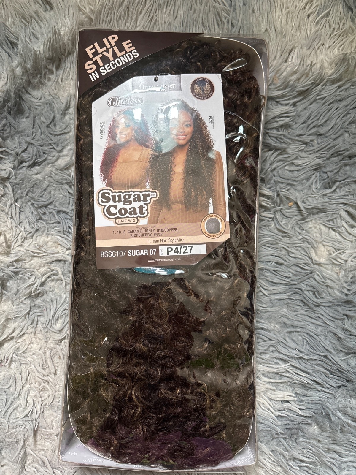 mane concept half wig, brown sugar P4/27