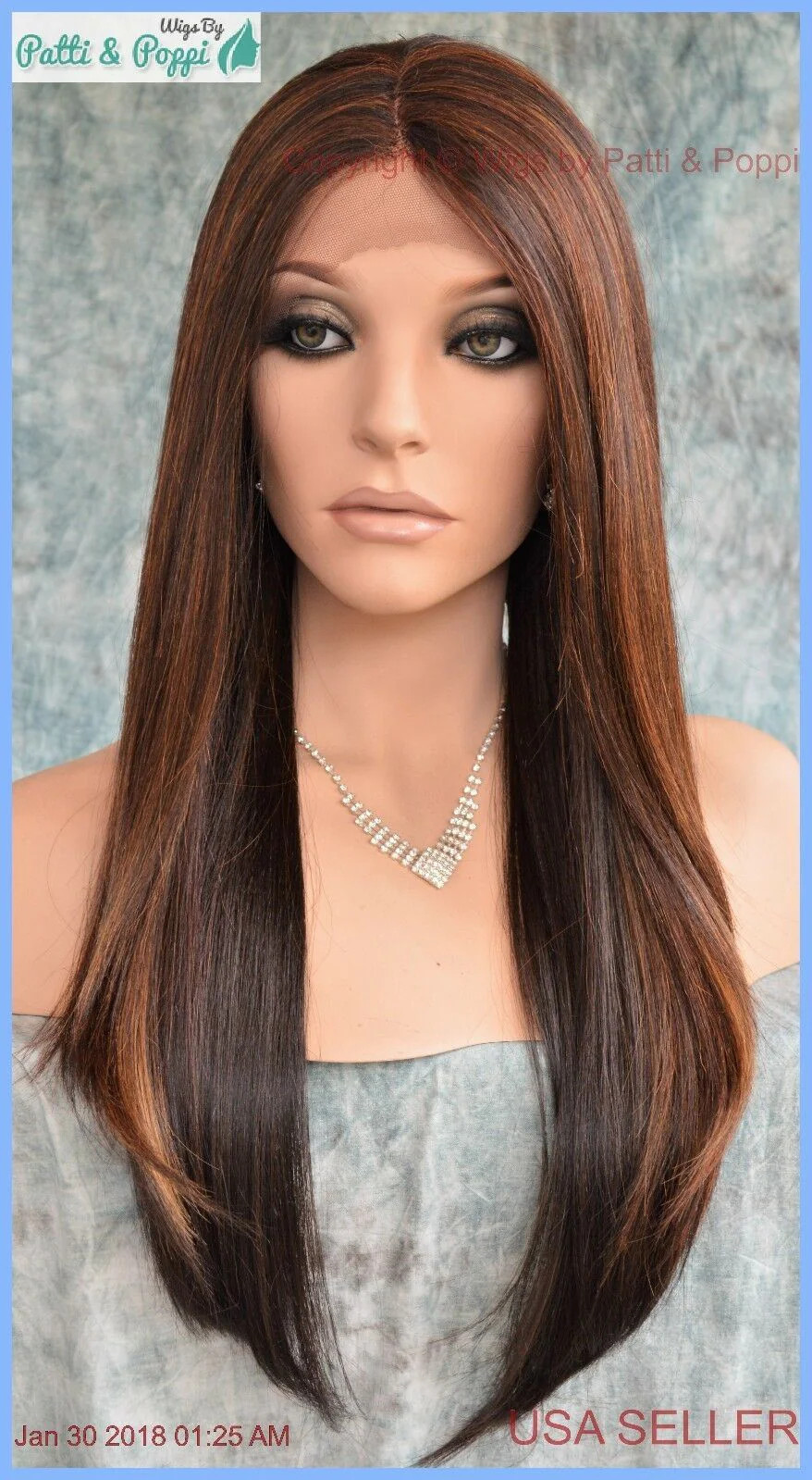 Lace Front Center Part Swiss Lace Wig Long Straight DB4273 *GORGEOUS SEXY 1276