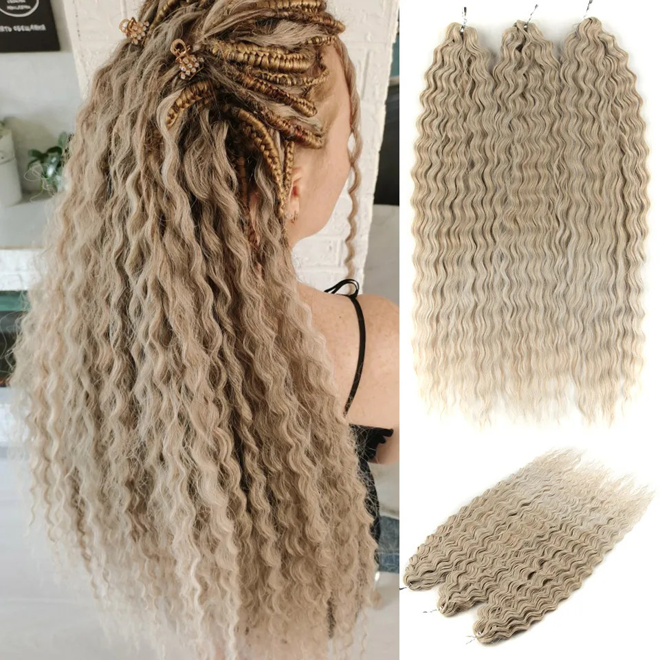 Ariel Hair Synthetic Twist Crochet Curly Hair 24 Inch Water Wave Braid Hair