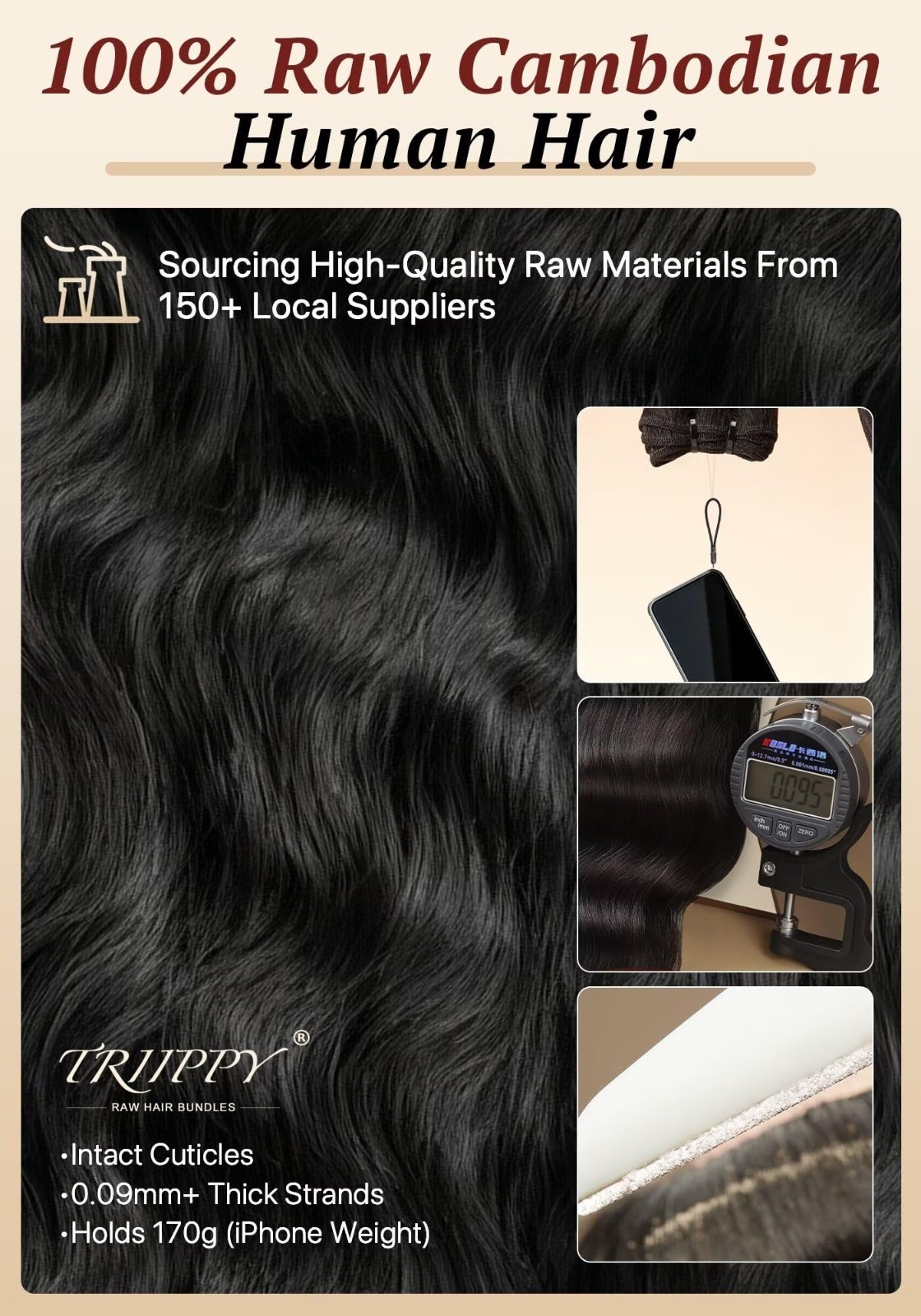 Seamless Clip-In Hair Extensions 135g, 9pcs Natural Wavy 100% Human Hair, 14
