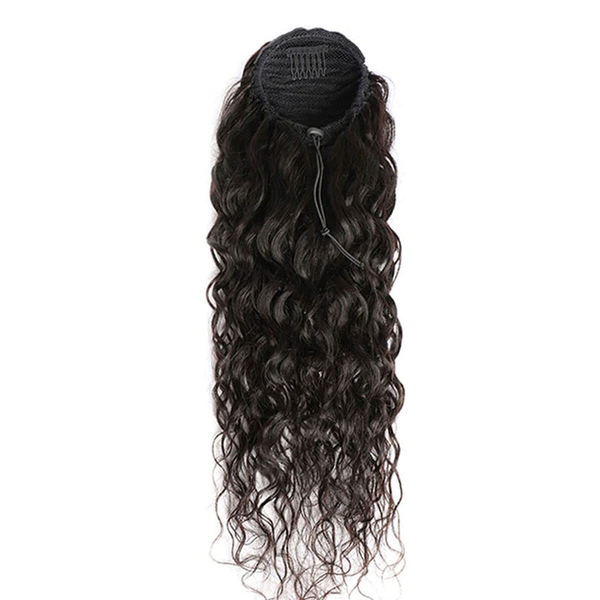 Annora Water Wave Ponytail Human Hair Extensions For Women Remy Brazilian Corn