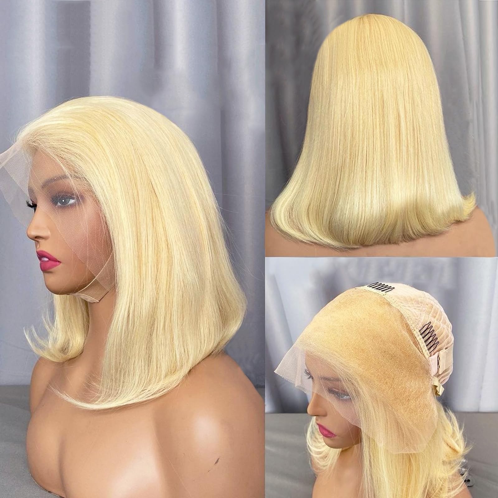 Munx Blonde Human Hair Bob Wig For Black Women Wear And Go Glueless Bob Wig