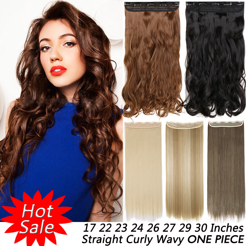 17 24 26 30 inch long Straight wavy as Remy Human Hair Piece Hair Extensions LKK