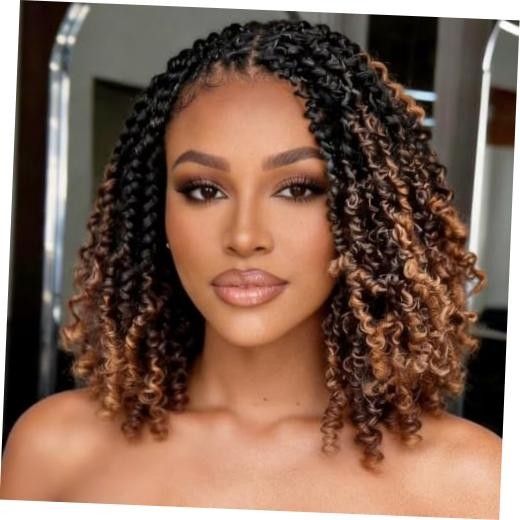 8 Packs Yanky Twist Crochet Hair Pre-looped Crochet 10 Inch (Pack of 8) 1B/4/30