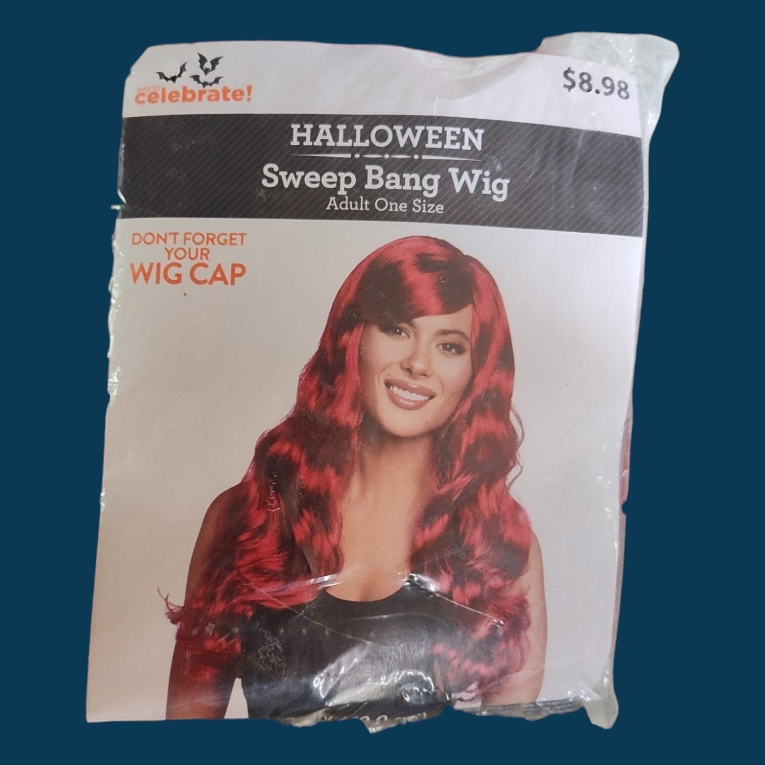 Red Wig Womens Sweep Bang Long Wavy 24” Celebrate Halloween Costume New
