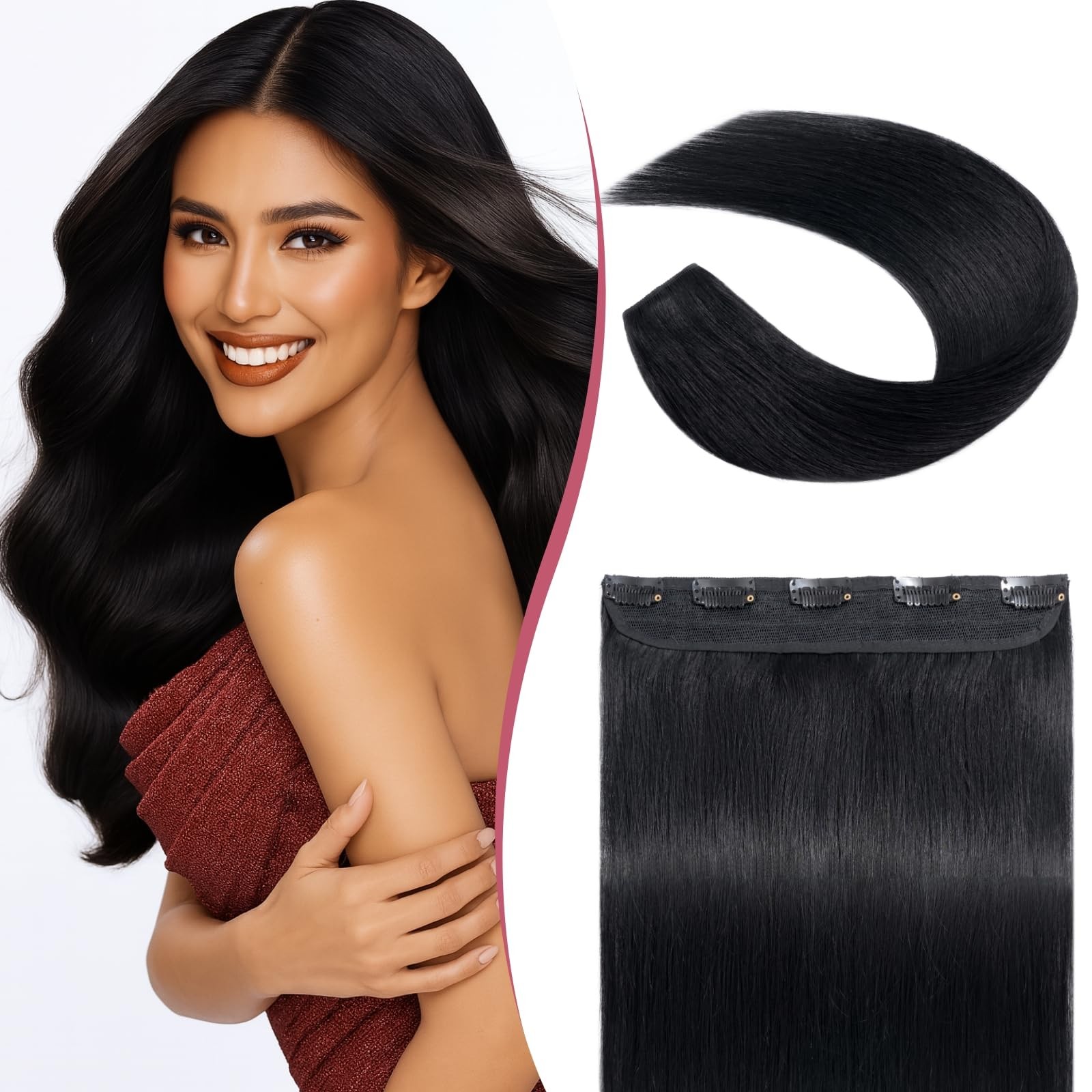 Segohair Clip In Hair Extensions For Women One Piece 5 Clips Real Human Remy