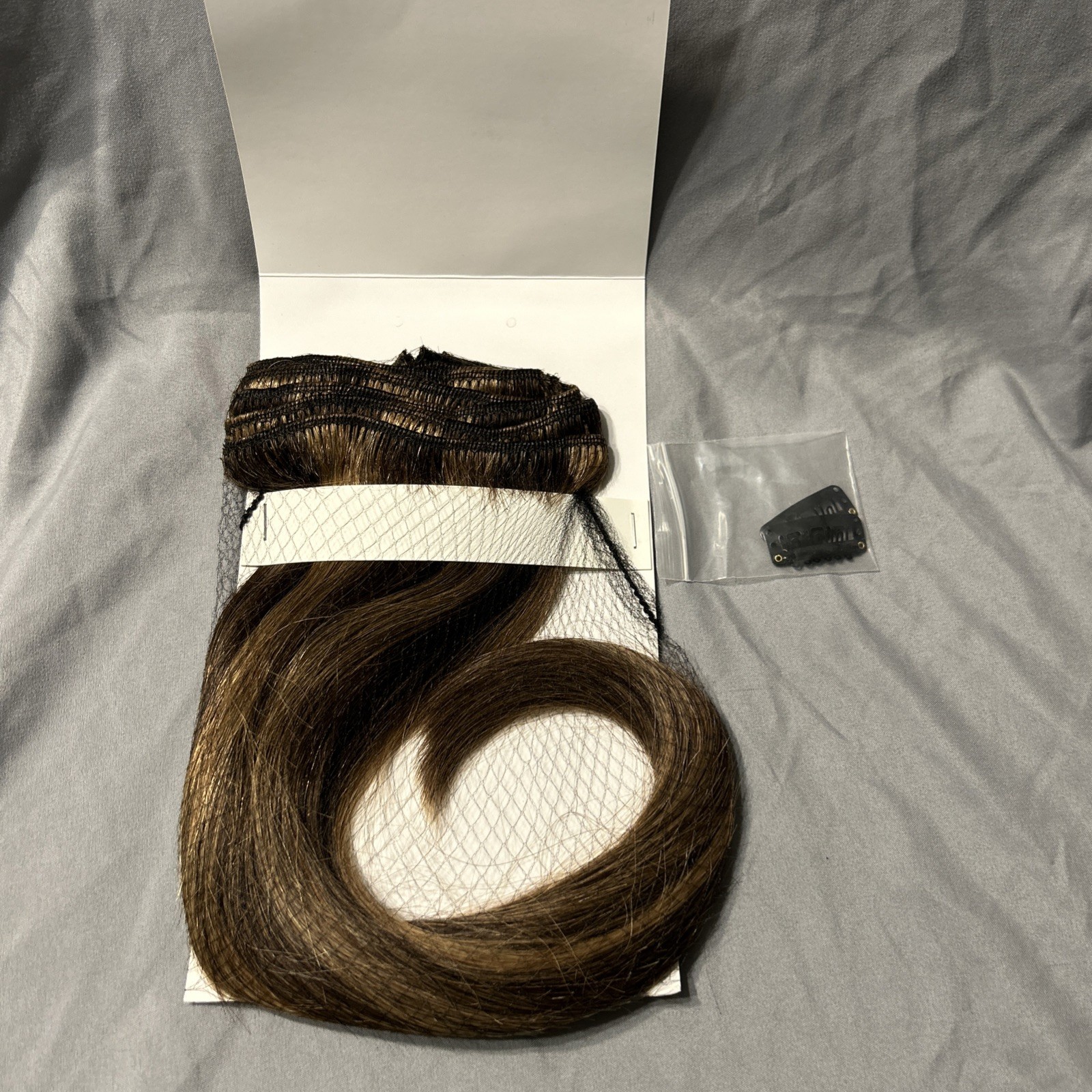 Clip In Hair Extension Real Human Hair Seamless Balayage Chestnut Brown 16”
