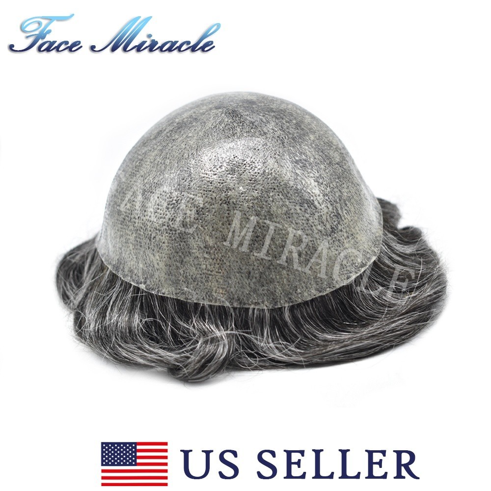 Men’s Hairpieces 0.1MM Thin Skin PU Toupee for Men Human Remy Hair Systems
