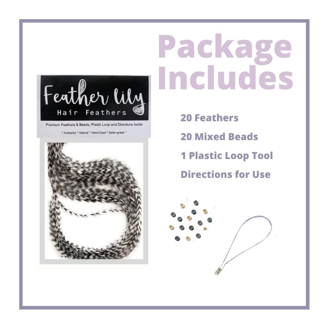 Unique Black and White Hair Feathers Collection