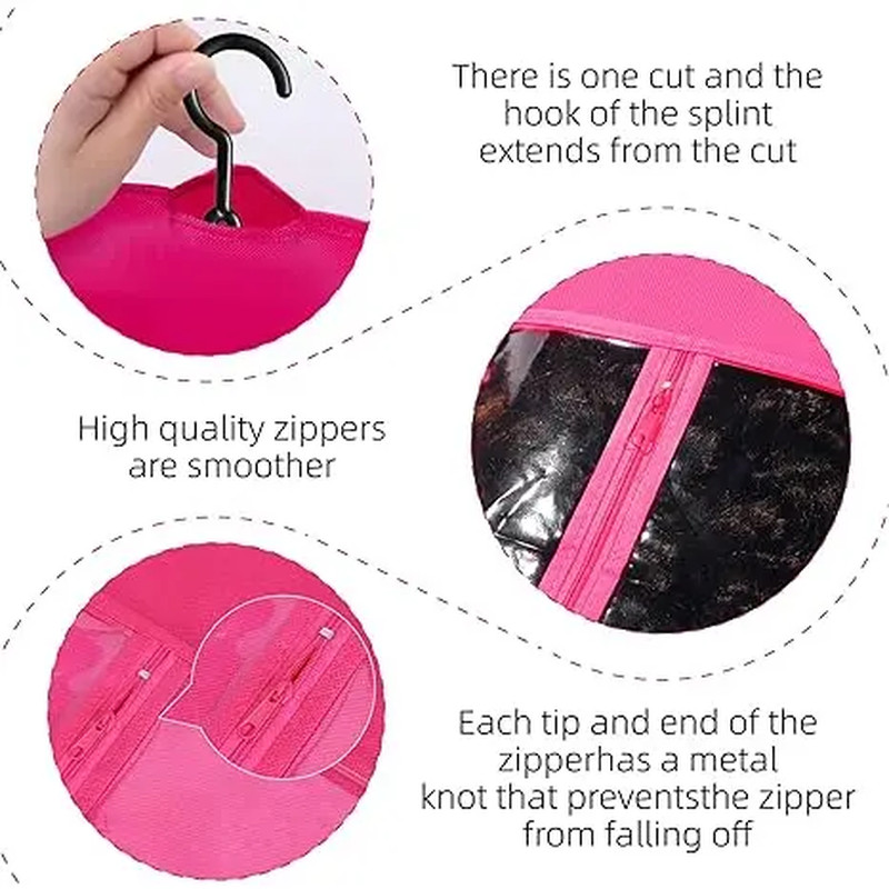 6PCS Hair Extension Holder 2026 New Wig Storage Wig Hanger Wig Bagfor Multiple O