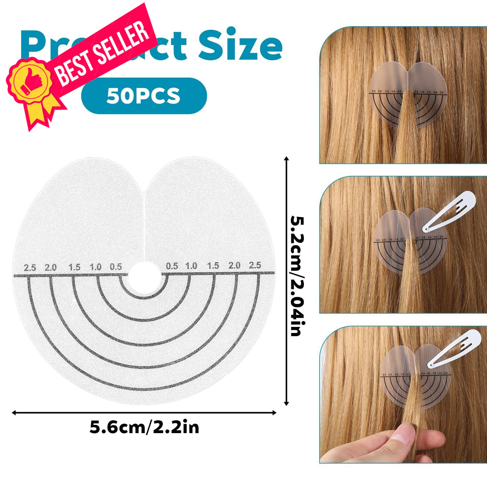 50 Pcs Heat Shield Guards for Hair 10 x 8 x 1.7 cm, With scale marks