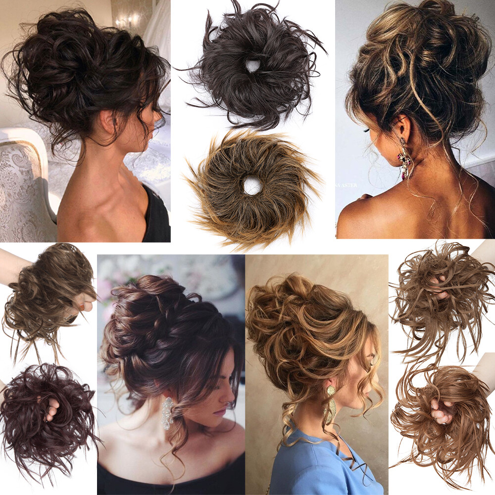 Large Tjicker Scrunchie Messy Bun Updo Tousled Hairpiece Wrap Ponytail Extension