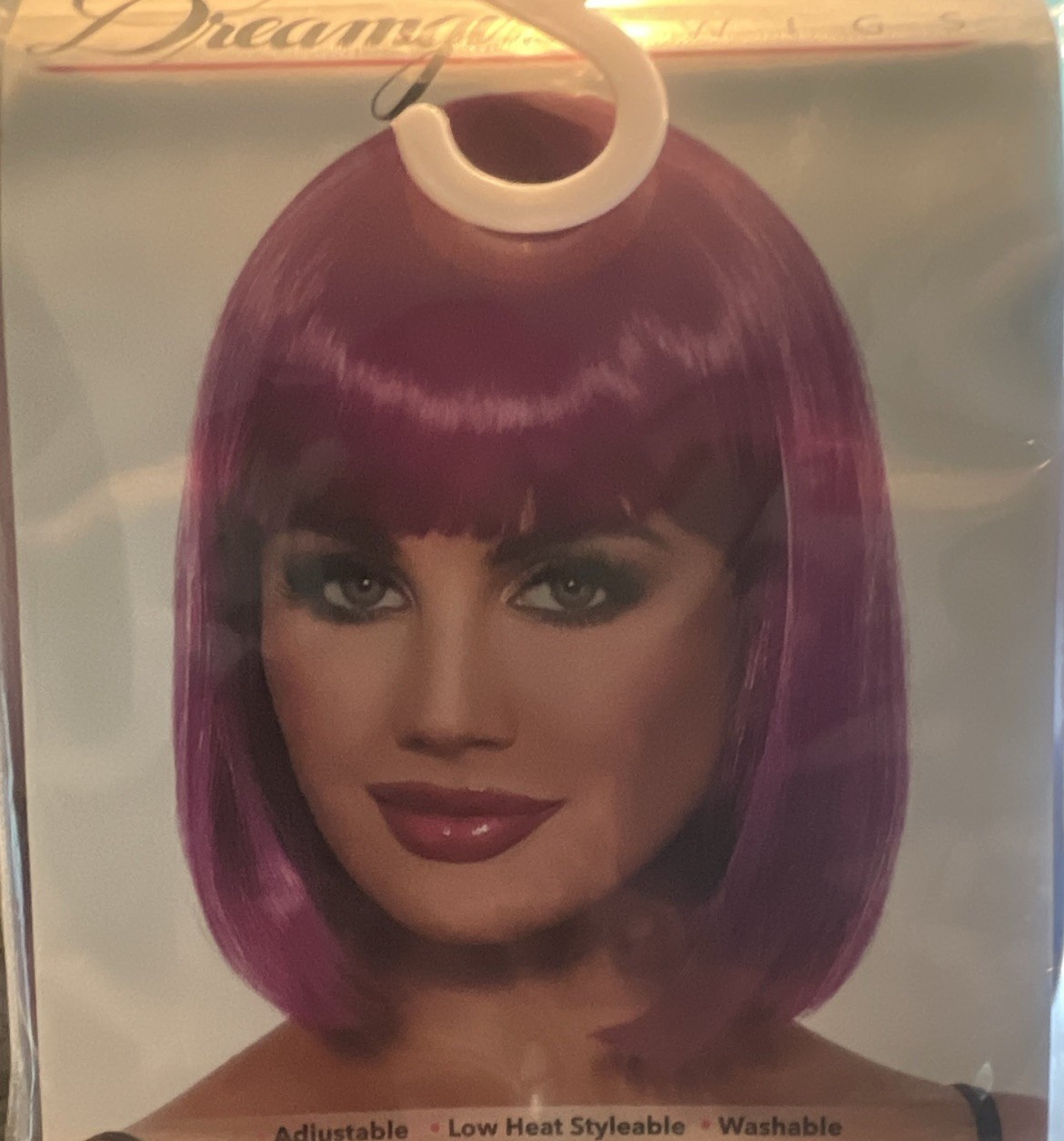 Dreamgirl Lot of 3 Bob Synthetic Wigs Straight Adjustable Capless Black/Blue