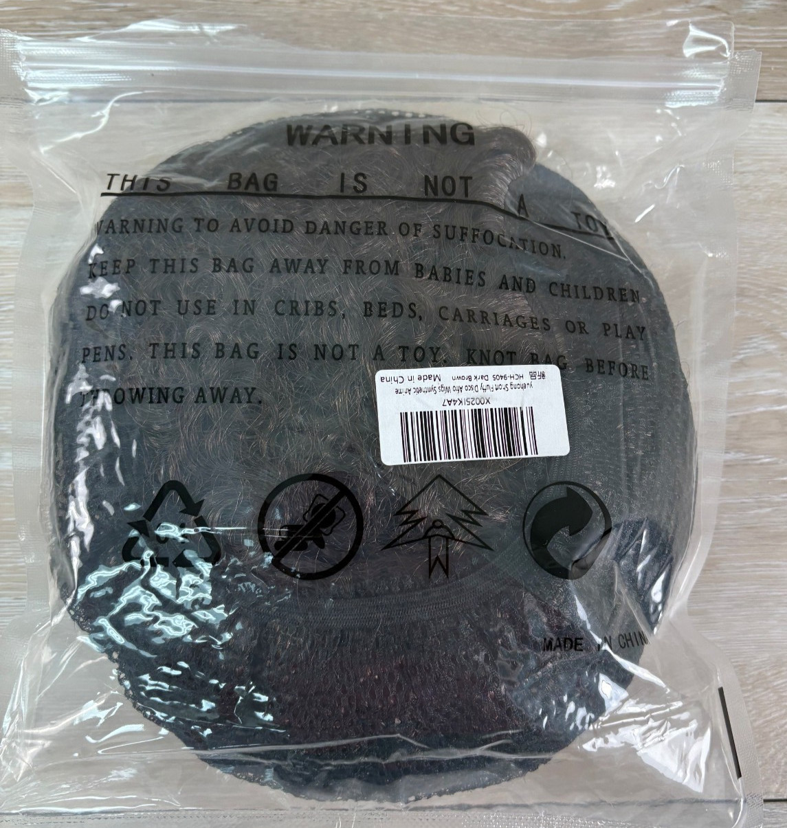 AFRO WIG Brown Hair with Hair Net Cap for Costume/Cosplay NEW