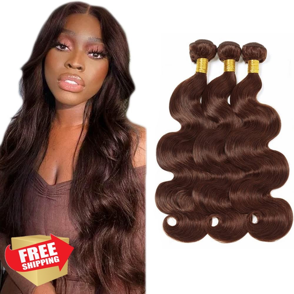 SeeGovie #4 Chocolate Brown Body Wave Bundles 24 26 28 Inch