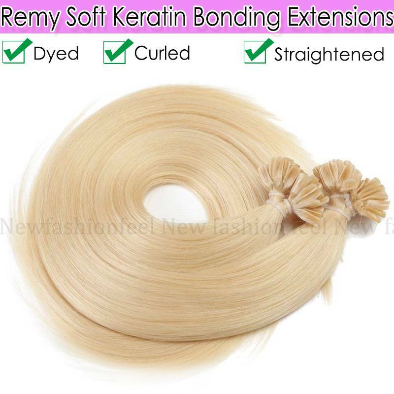 Hot Fusion 0.5g 1g Pre Bonded Nail U Tip Real 100% Human Remy Hair Extensions US