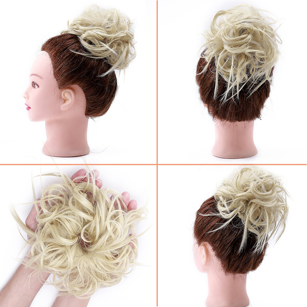 45g Messy Bun Scrunchie Hair Piece False Updo Cover Hair Extensions Curly Bun US