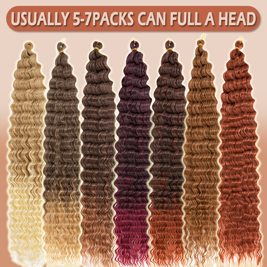 Deep Wave Bulk Braid 8/14/28″ Locs Boho Weave Braiding Curly Braids Extensions