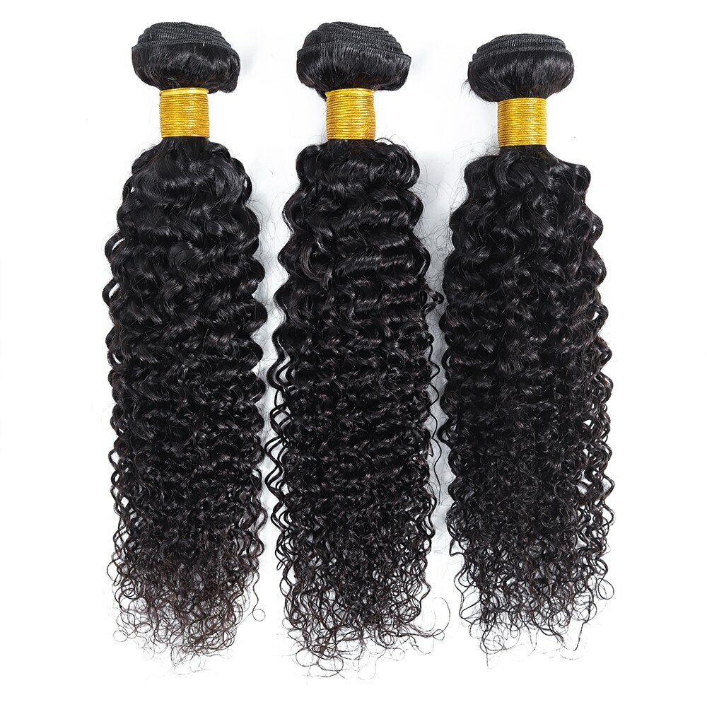 Popular Natural Black Hair Jerry Curl 100 Brazilian Virgin Human Hair 10-28 In