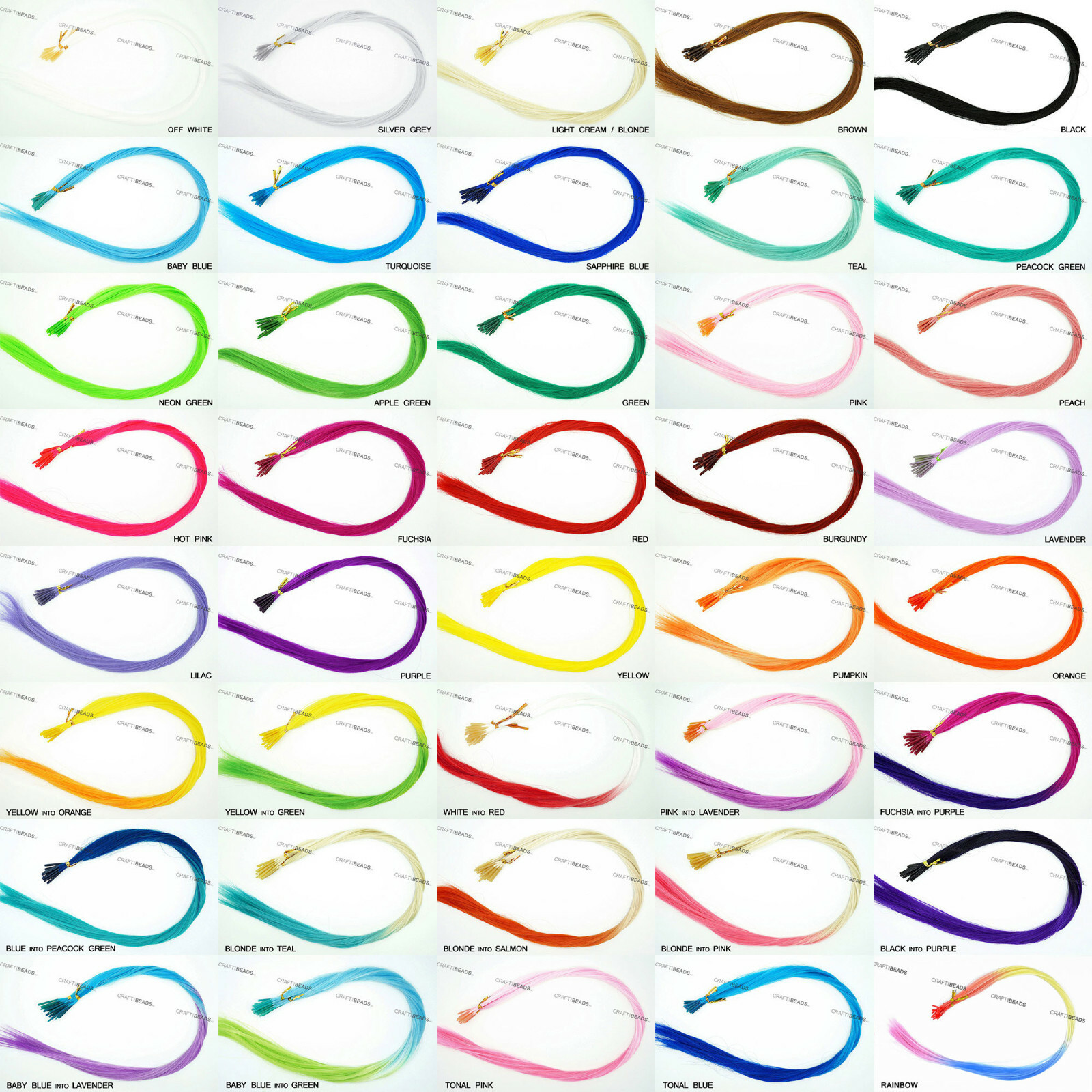 20″ I-Tip Straight Synthetic Hair Extension Micro Beads Hook – Solid & Two Tone