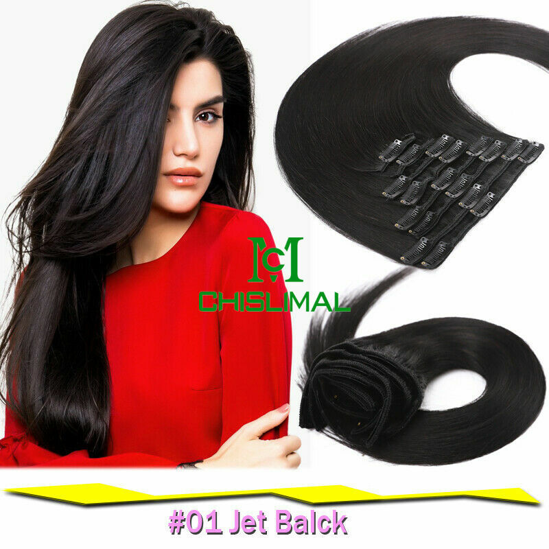New 8pcs Clip In Human Hair Extensions 80g 120g 16- 28inch Remy Hair Salon Hair