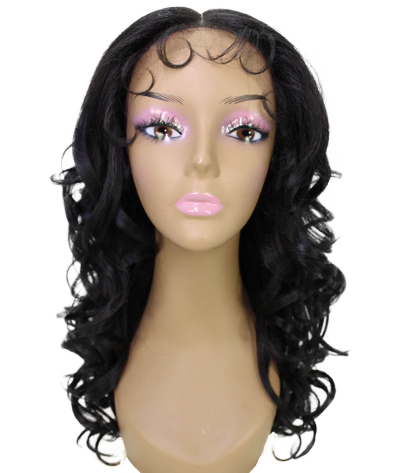 LUXLUXE Kiara Wavy Layered 18 in Long T Part Lace Front Wig, Heat Resistant Fibe