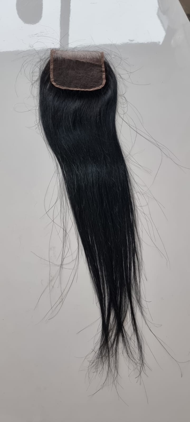 12A BRAZILIAN VIRGIN HUMAN HAIR STRAIGHT HD LACE CLOSURE JET BLACK 1# 20INCH 50g