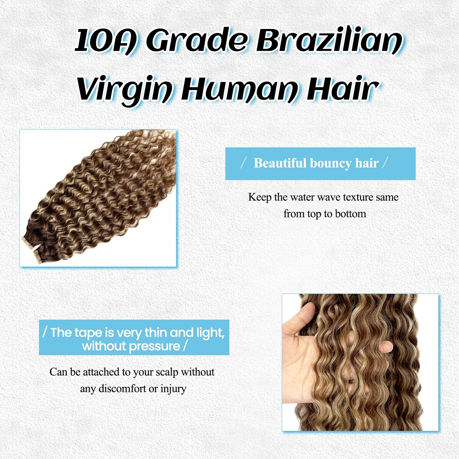 Benafee Highlights Tape In Hair Extensions Human Hair For Black Women Water