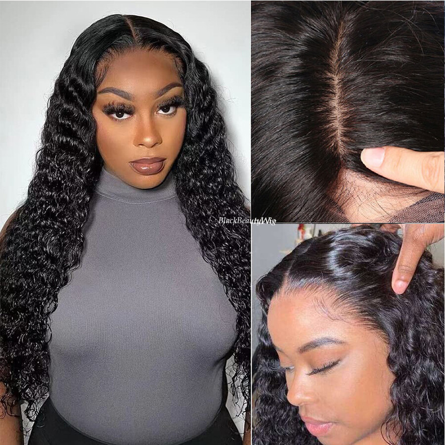 Silk Top Full Lace Human Hair Wig Deep Wave Pre Plucked 5×4.5 Silk Base Lace Wig